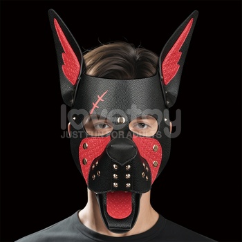LoveToy Rebellion Reign Scarred Alpha Pup Mask Black-Red