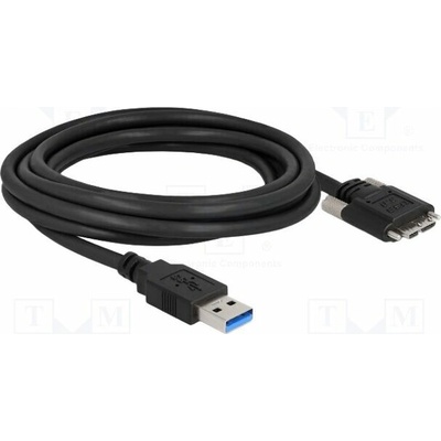 Delock 87801 USB A vidlice USB B micro vidlice zlacený 3m černý