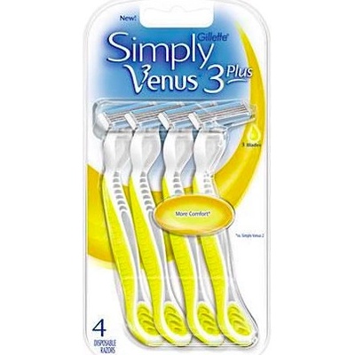 Gillette Simply Venus 3 Plus Yellow 4 ks