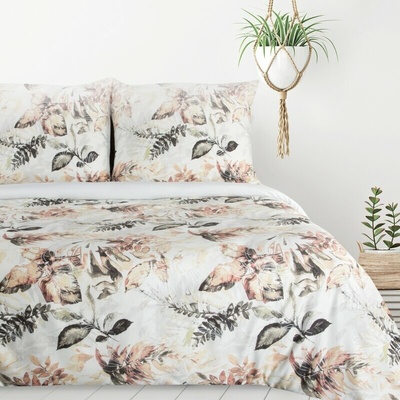 Takoy obliečky z mikrovlákna farba biela oranžová s motívom listov ARINA Design 91-HF-432583 140x200 70x80