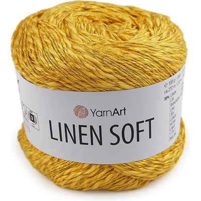 Prima-obchod Pletací příze Linen Soft 100 g, barva 7 (7306) žlutá