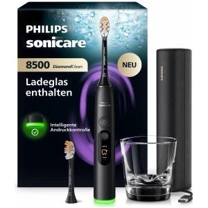 Philips Sonicare Next-Generation DiamondClean 8500 electric toothbrush - with smart pressure control and 18 settings, Black, HX8514/12