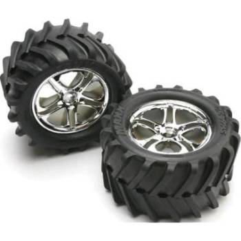 Traxxas велосипед 3.8", диск Split Spoke H14 сребърен, гуми Maxx Chevron (чифт)