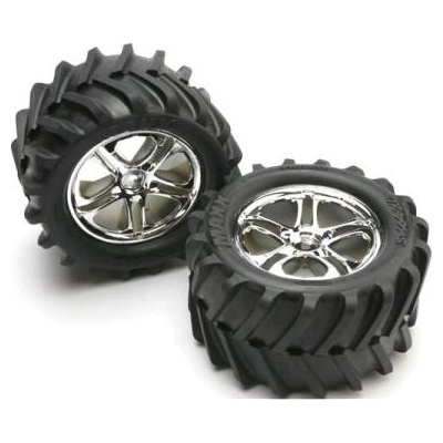 Traxxas велосипед 3.8", диск Split Spoke H14 сребърен, гуми Maxx Chevron (чифт)