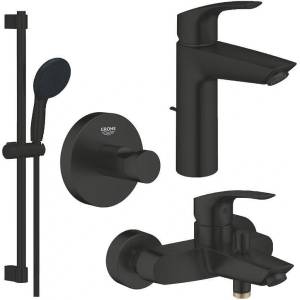 GROHE Комплект Eurosmart - смесители за умивалник и за душ/вана, закачалка , тръбно окачване и ръчен душ, 233222433 + 333002433 + 261622433 + 1024602430 (159682)
