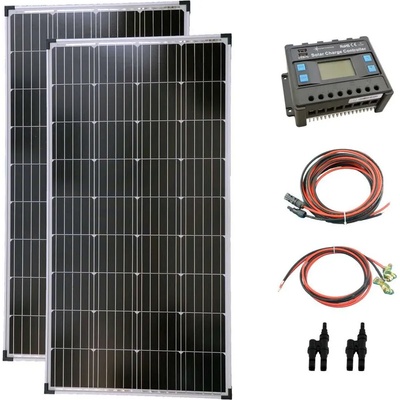 Solartronic Пълен комплект 2x130W соларен модул, 20А контролер за соларна система, кабели и букси (SET260M)