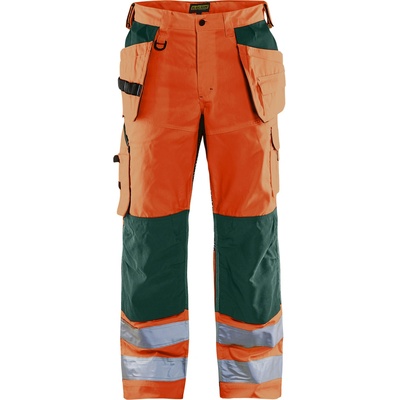 Blåkläder AB 1565 odvetrávané výstražné nohavice oranžová/zelená