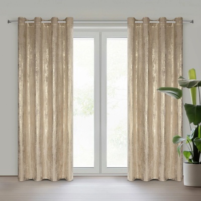 EUROFIRANY ZATEMŇOVACÍ ZÁVĚS NA KROUŽCÍCH RENIA 140X250 CM VZOROVANÁ