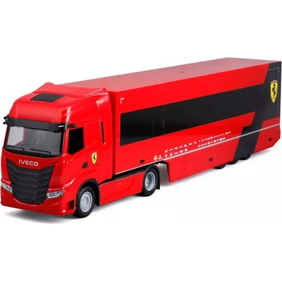 Bburago RACE Tahač s návěsem Iveco S Way + F1 Ferrari SF24 2024 16 Charles Leclerc 1:43