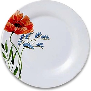  Чиния порцелан, плитка 23см. Макове dg02-0243