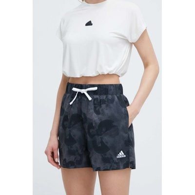adidas kraťasy dámské vzorované high waist IN7318 šedá