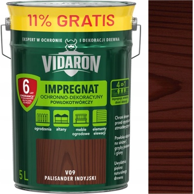 Ochranný a dekorativní impregnace Vidaron V09 Palisandr indický 5 l