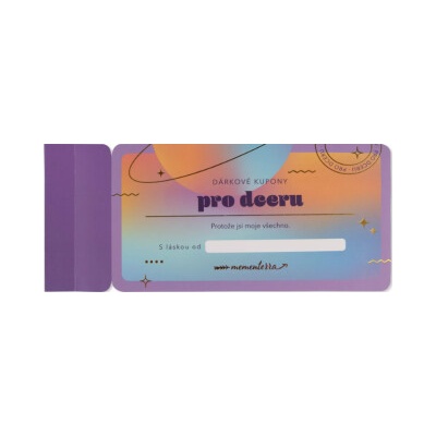 Dárkové kupony pro dceru