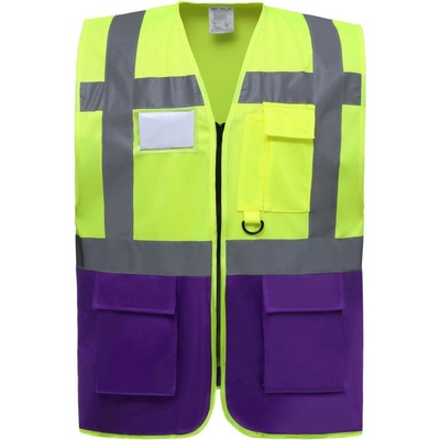 Yoko vesta HVW801 Hi Vis multifunkční výstražná žltá fluorescent purpurová