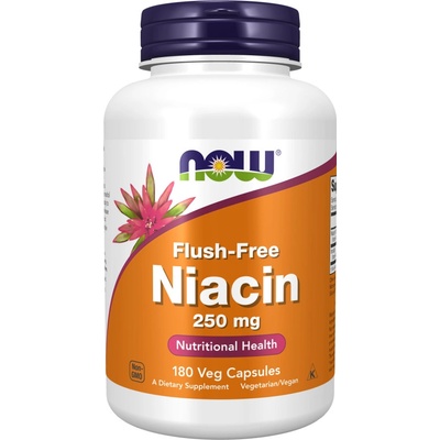 Now Foods NOW Niacin 250 mg, 180 rostlinných kapslí
