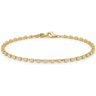 Minet Elegantní zlatý náramek se zirkony JMG0288WGB16