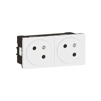 Legrand Контакт ФРЕНСКИ стандарт ДВОЕН 45° плосък 4 мод. цвят бял Mosaic - 278164L (278164L)