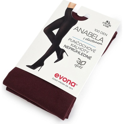 Dámské zimní punčochové kalhoty Anabela 100 DEN vínová