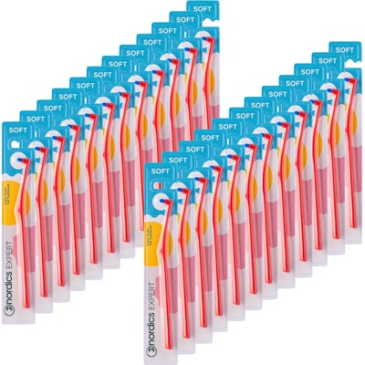 Nordics Premium Single Tuft Soft Red jednozväzková kefka 24 ks