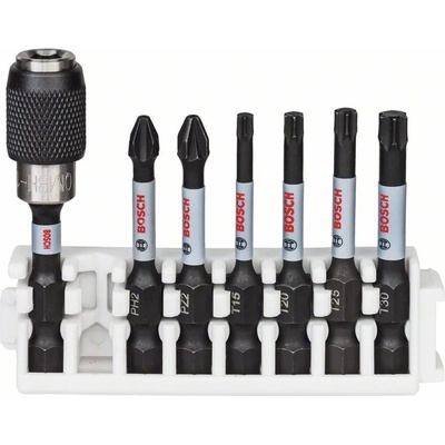 PRO Impact Set с държач за битове с бързо освобождаване Quick Change и Pick and Click държач, PH2, PZ2, T15, T20, T25, T30, QC BH, 50 mm, 8 части (2608522327)