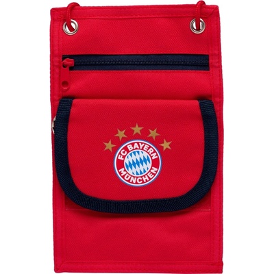FC Bayern Mníchov Textilná taška na krk 2 vrecká červená