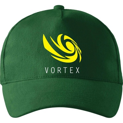 Vortex logo farebné so zahnutým šiltom a látkovou sponou Fľaškovozelená