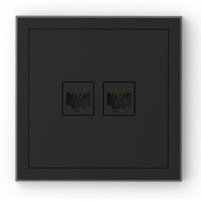 Commel РОЗЕТКА 2xrj45 utp cat. 6 С РАМКА ЧЕРНА