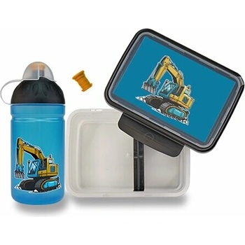 R+B Medilek SET Zdravá fľaša Bager + zdravá desiata + krytka