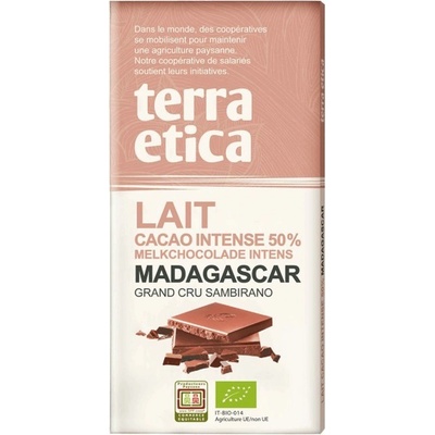 Terra Etica Bio mléčná čokoláda Madagaskar 50 %, 100 g