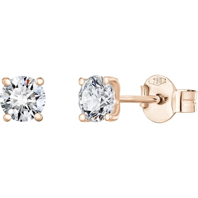 Tiami náušnice z růžového zlata s diamanty Magic Cube T190051