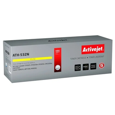 Compatible Тонер Activejet ATH-532N (заместител за HP 304A CC532A, Canon CRG-718Y, Supreme, 3200 страници, жълт) (ATH-532N)
