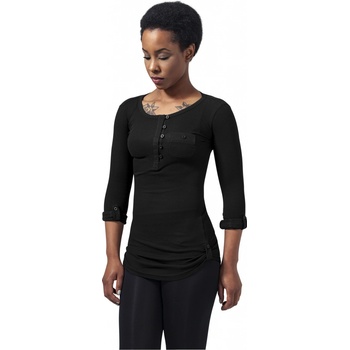 Urban Classics Ladies Long Rib Pocket Turnup Tee black