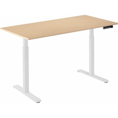 AlzaErgo Table ET2 biely + doska 120 × 80 cm lamino breza
