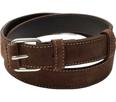 Pásek Dwayne Dark Brown Suede
