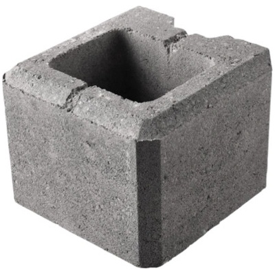 Tvárnice plotová koncová poloviční DITON VISO melír přírodní 200×200×150 mm