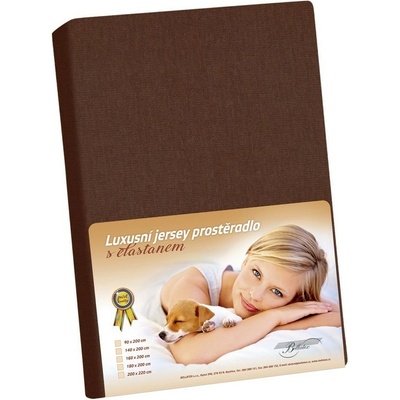 Bellatex jersey prostěradlo s elastanem hnědé 100x200
