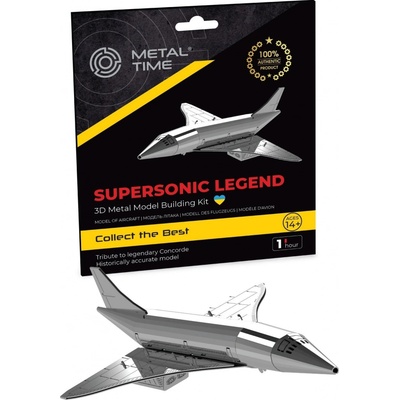 Metal Time Luxusná oceľová stavebnica letadlo Supersonic legend