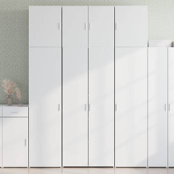 vidaXL Висок шкаф, бял, 80x42, 5x249 см, инженерно дърво (3281364)