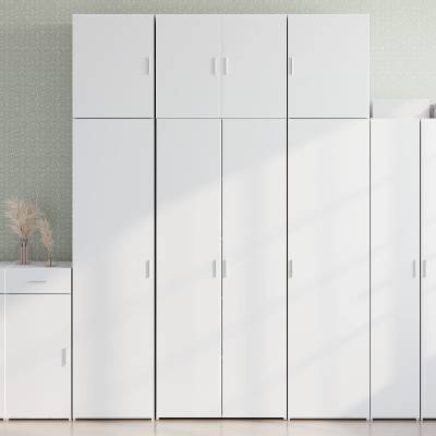 vidaXL Висок шкаф, бял, 80x42, 5x249 см, инженерно дърво (3281364)