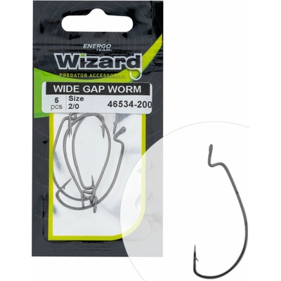 Mistrall offsetový háčik Wide worm s očkom black nickel veľ.610 ks