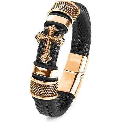 Predator Q1 kožený náramek kříž A7004-6/V