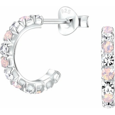 Nefertitis 32645 Stříbrné 13 mm náušnice polokruhy se zirkony NF59533 1,3 cm, 0,86 g