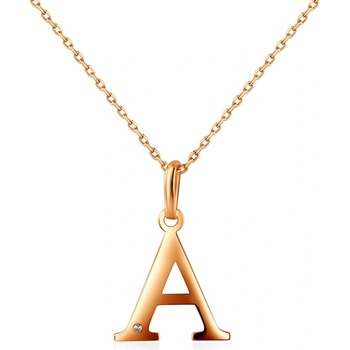 SAVICKI Колие с буквата A Savicki: злато, диамант