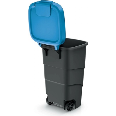 Prosperplast popolnica Wheeler 110 l antracit s modrým víkem
