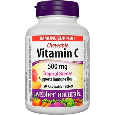 Webber Naturals Vitamin C 500 mg | Chewable [120 Дъвчащи таблетки] Тропически Плодове
