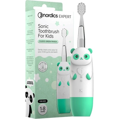 Nordics Детска звукова четка за зъби Панда CA2610, зелена