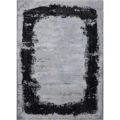 Dywany Łuszczów Core A004 Frame black/light grey čierny