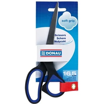DONAU Офис ножица, 16, 5 см, DONAU "Soft Grip", черно-синя 7922301PL-10 (7922301PL-10)