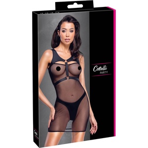 Cottelli Collection - прозрачен парти комплект (черен) - L