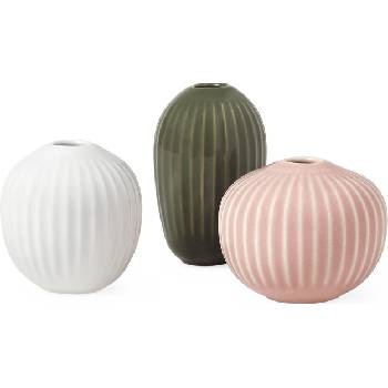 Kähler Вази Hammershøi малки бели, розовии и зелени 3 бр (692319)